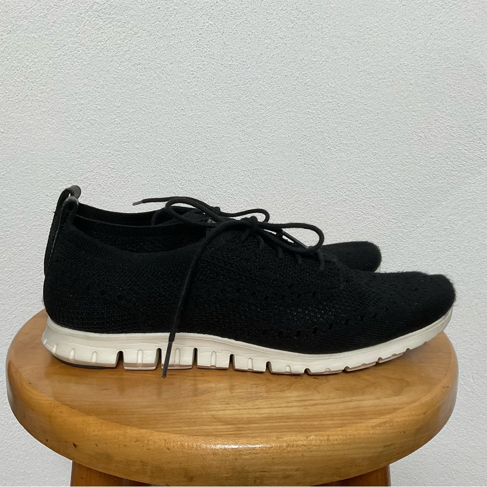 Cole Haan Black Grand 0S Black Lace Up Dressy Sneakers Size 10B Women's
